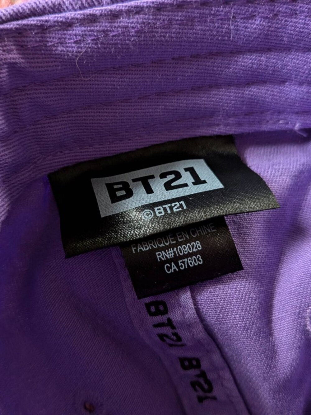 BT21 Koya Purple Baseball Cap - Picture 2 of 3
